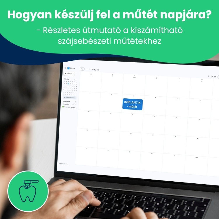 A férfi ellenőrzi a naptárban a fog műtét időpontját.